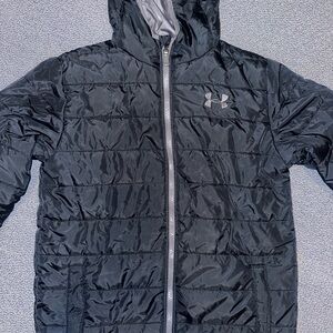 Under Armour Kids Black Hooded Puffer Jacket